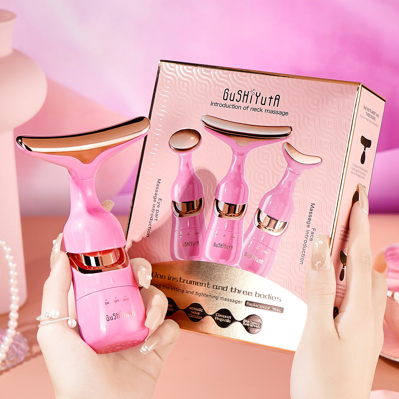 Multi-Function Electric Massage Inductive Therapeutical Facial One Instrument Three-Body